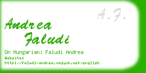 andrea faludi business card